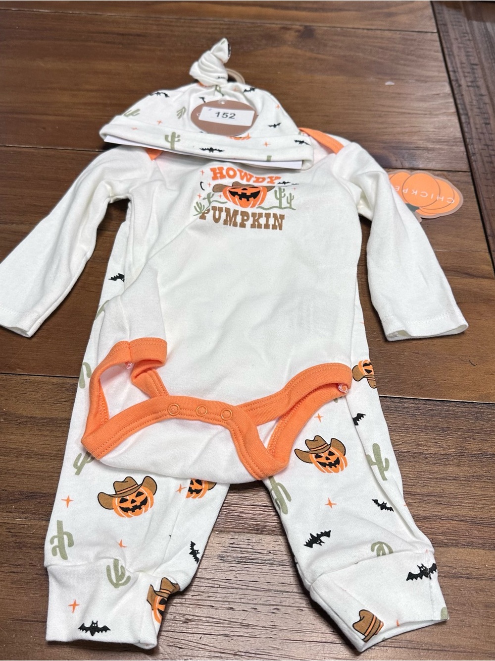Chick‎ Pea Baby 3-Piece “Howdy Pumpkin” Halloween Outfit Set 3-6 Months NWT